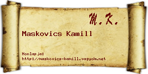 Maskovics Kamill névjegykártya